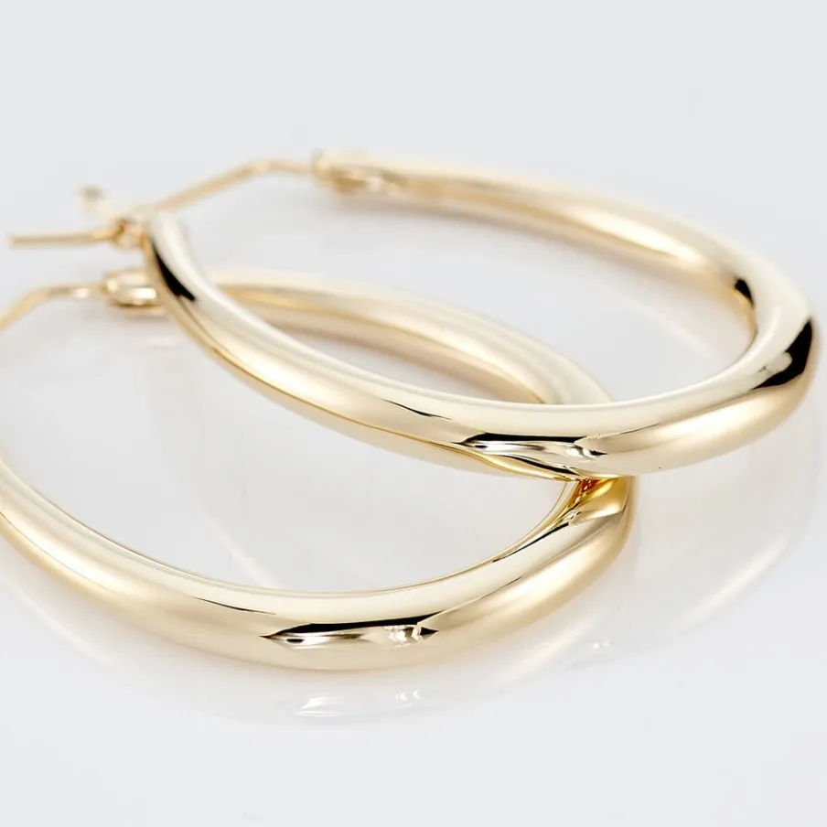 Histoire d'Or Créoles Olivia Ovale Plaqué Or Jaune