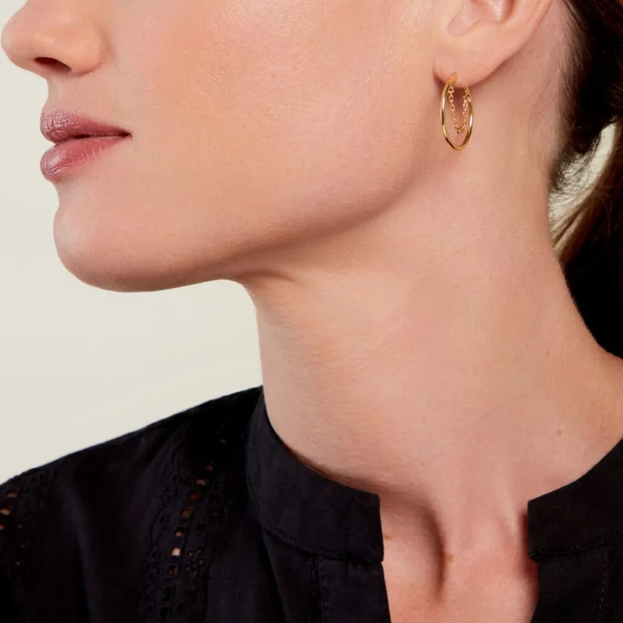 Histoire d'Or Créoles Omnia Plaqué Or Doré