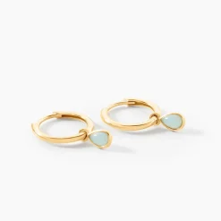 Histoire d'Or Créoles Ondée Or Jaune Amazonite