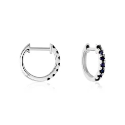 Histoire d'Or Créoles Or Blanc Killian Saphir