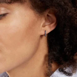 Histoire d'Or Créoles Or Blanc Killian Saphir