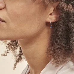 Histoire d'Or Créoles Or Blanc  Saphir Et Diamants