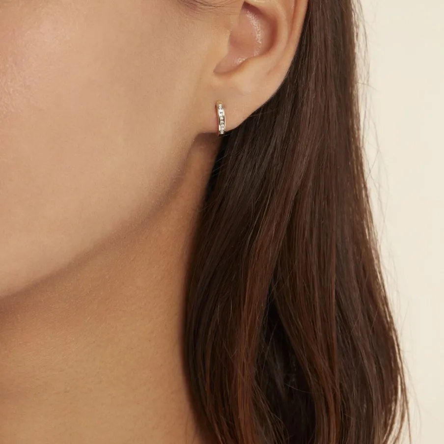 Histoire d'Or Créoles Or Jaune Aaren Diamants