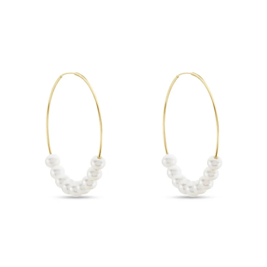 Histoire d'Or Créoles Or Jaune Alondra Perles De Culture