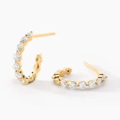 Histoire d'Or Créoles Or Jaune Chylan Oxydes De Zirconium