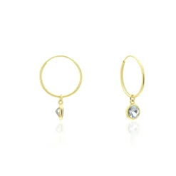 Histoire d'Or Créoles Or Jaune Topaze Azur