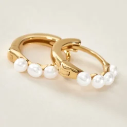 Histoire d'Or Créoles Per Or Jaune Perle De Culture