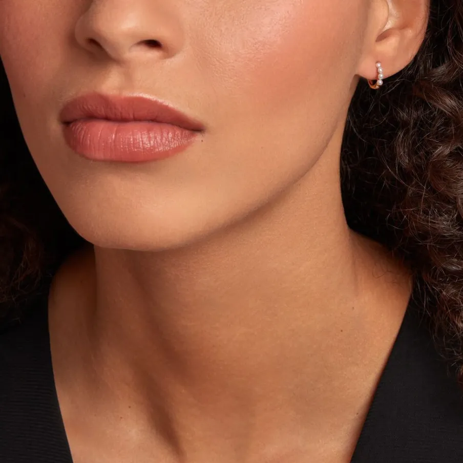 Histoire d'Or Créoles Per Or Jaune Perle De Culture