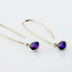 Créoles Phie Poire Or Jaune Amethyste-Histoire d'Or Discount