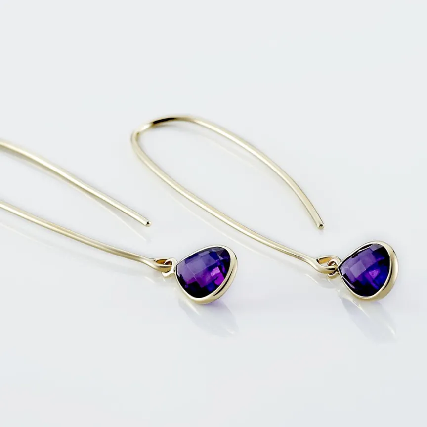 Créoles Phie Poire Or Jaune Amethyste-Histoire d'Or Discount