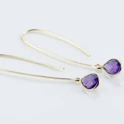 Créoles Phie Poire Or Jaune Amethyste-Histoire d'Or Discount