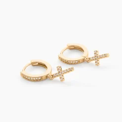 Histoire d'Or Créoles Plaqué Or Jaune Jenny Oxydes De Zirconium