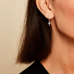 Histoire d'Or Créoles Plaqué Or Jaune Jenny Oxydes De Zirconium