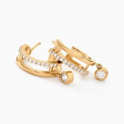 Histoire d'Or Créoles Plaqué Or Jaune Par Oxyde De Zirconium