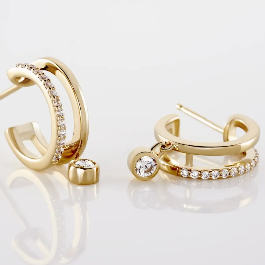 Histoire d'Or Créoles Plaqué Or Jaune Par Oxyde De Zirconium