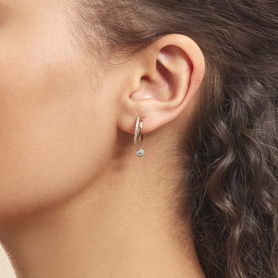 Histoire d'Or Créoles Plaqué Or Jaune Par Oxyde De Zirconium