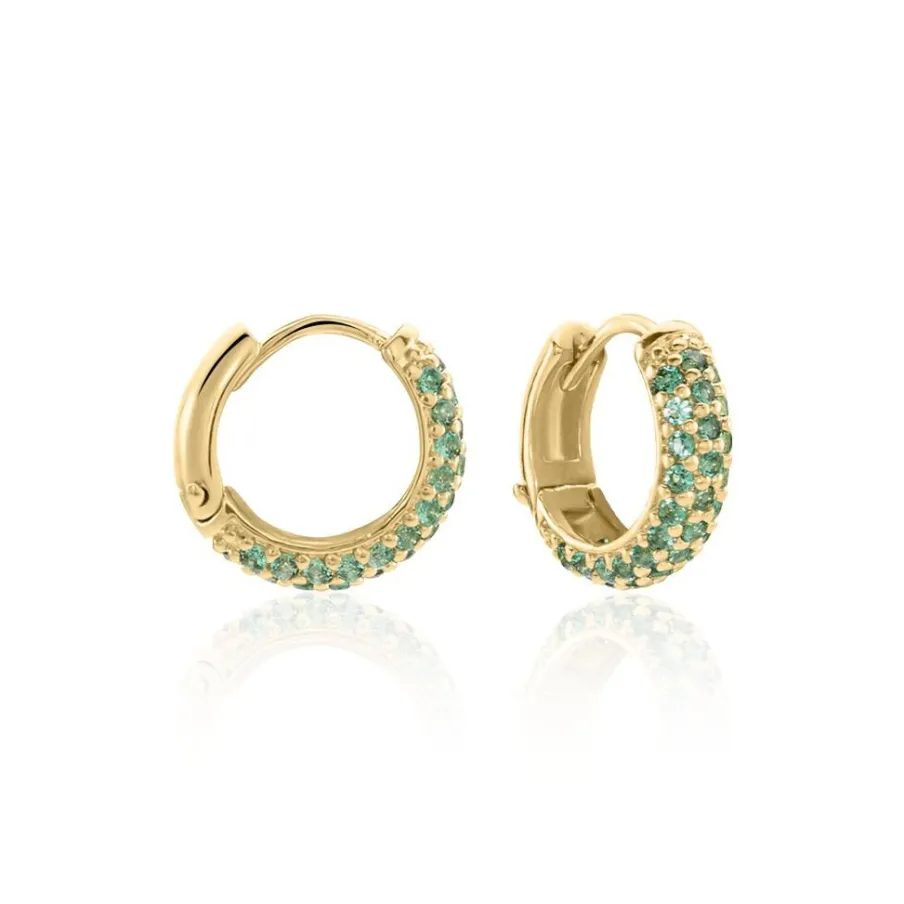 Histoire d'Or Créoles Plaqué Or Jaune Piha Oxydes De Zirconium