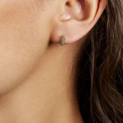 Histoire d'Or Créoles Plaqué Or Jaune Piha Oxydes De Zirconium