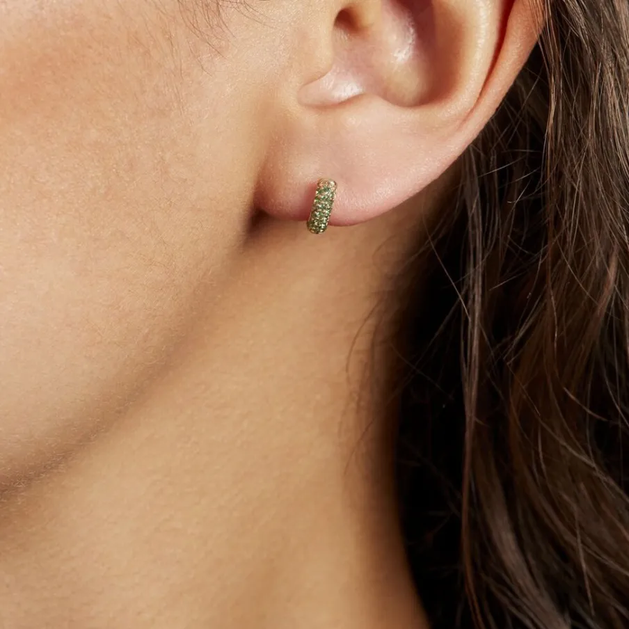 Histoire d'Or Créoles Plaqué Or Jaune Piha Oxydes De Zirconium