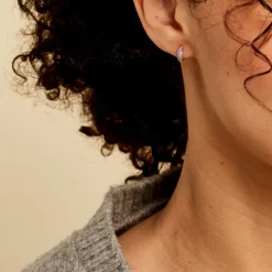 Histoire d'Or Créoles Plaqué Or Jaune Piha Oxydes De Zirconium