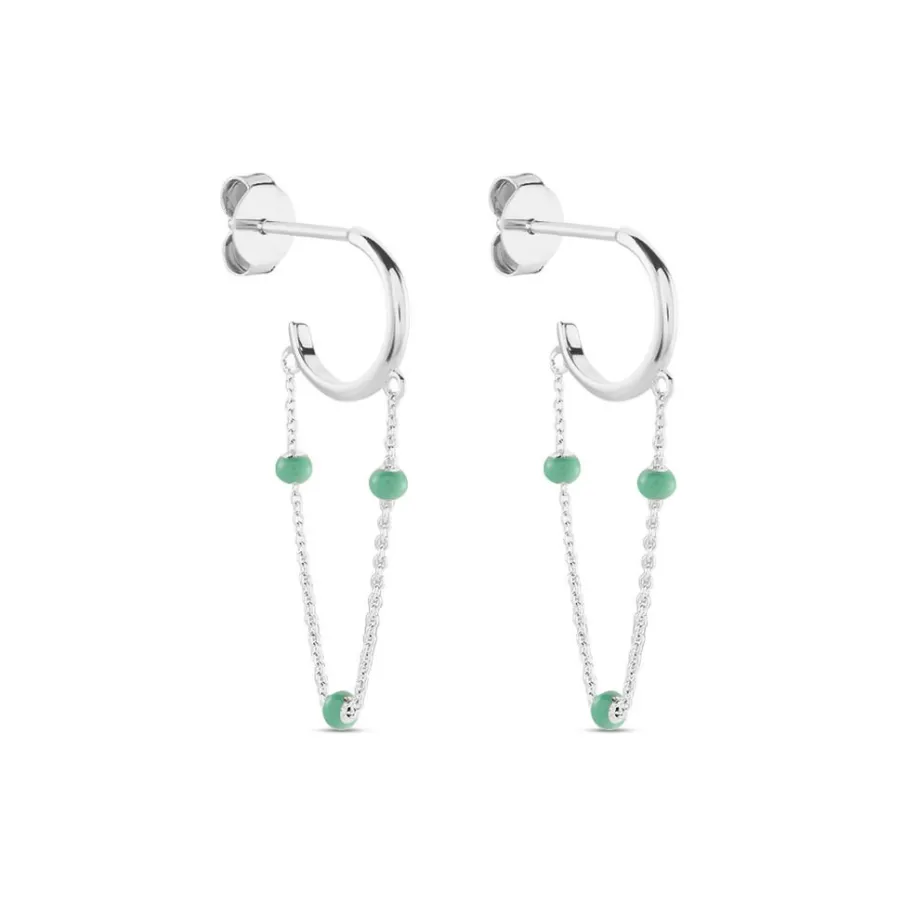 Histoire d'Or Créoles Polka Argent Blanc