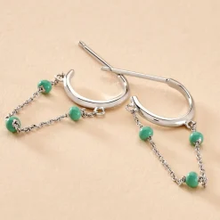 Histoire d'Or Créoles Polka Argent Blanc