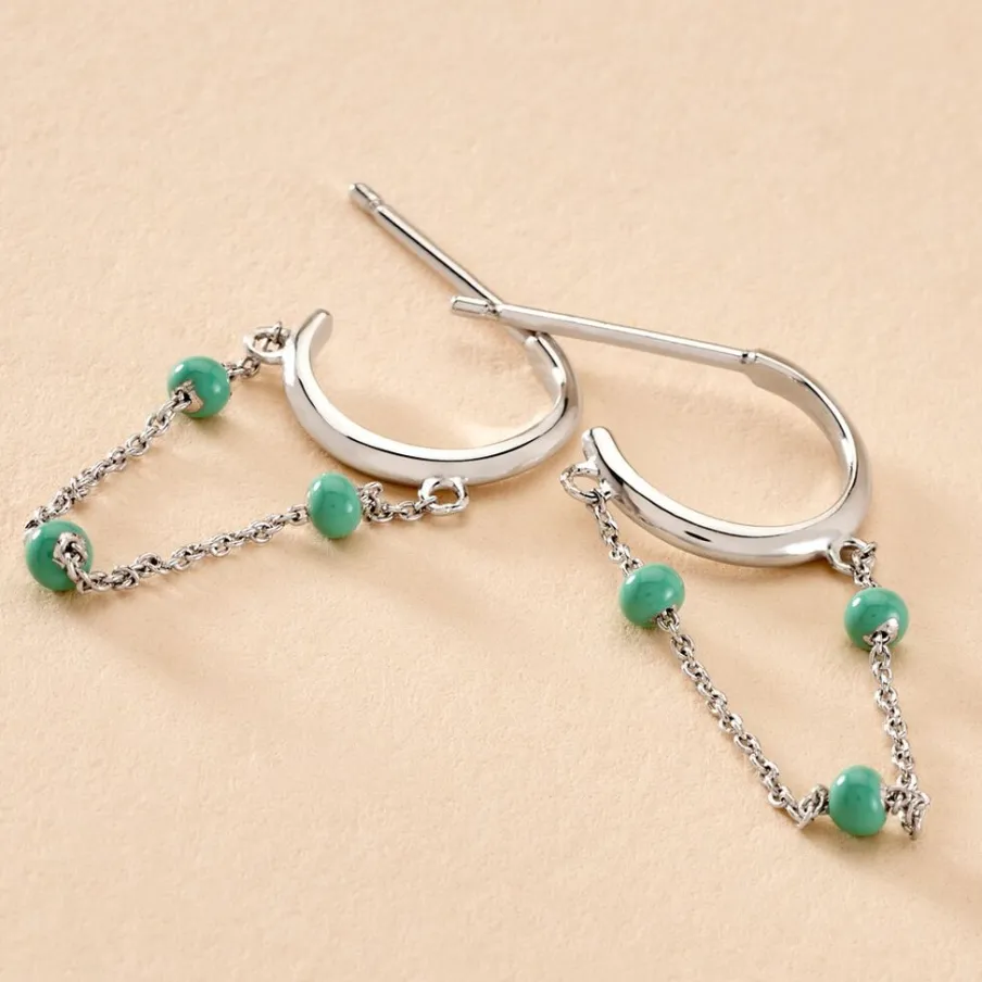 Histoire d'Or Créoles Polka Argent Blanc