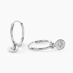 Histoire d'Or Créoles Rhoda Argent Blanc Oxyde De Zirconium