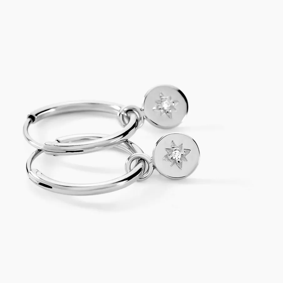 Histoire d'Or Créoles Rhoda Argent Blanc Oxyde De Zirconium