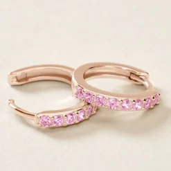 Histoire d'Or Créoles Rio Argent Rose Oxyde De Zirconium