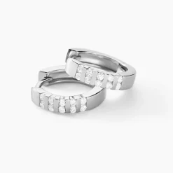 Histoire d'Or Créoles Robine Argent Blanc Oxyde De Zirconium