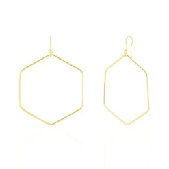 Histoire d'Or Créoles Roseane Hexagone Or Jaune