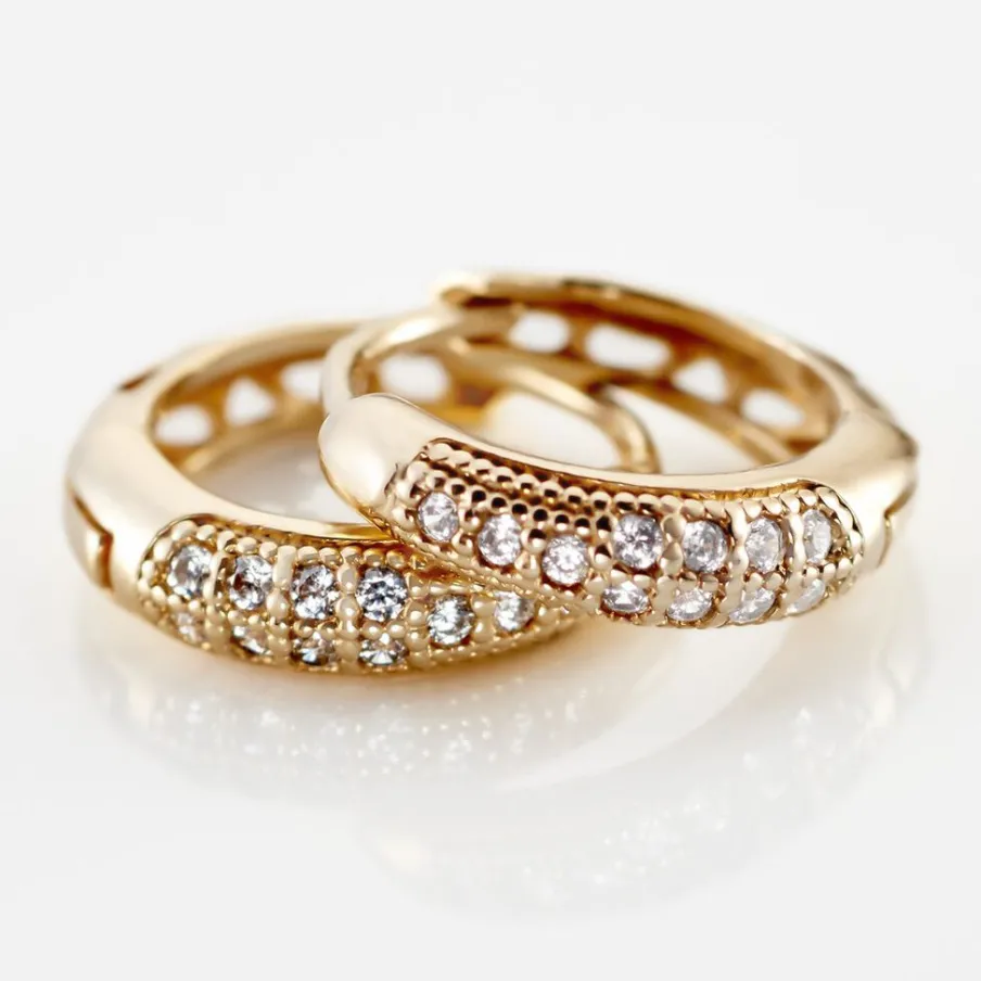 Histoire d'Or Créoles Sahar Plaqué Or Jaune Oxyde De Zirconium