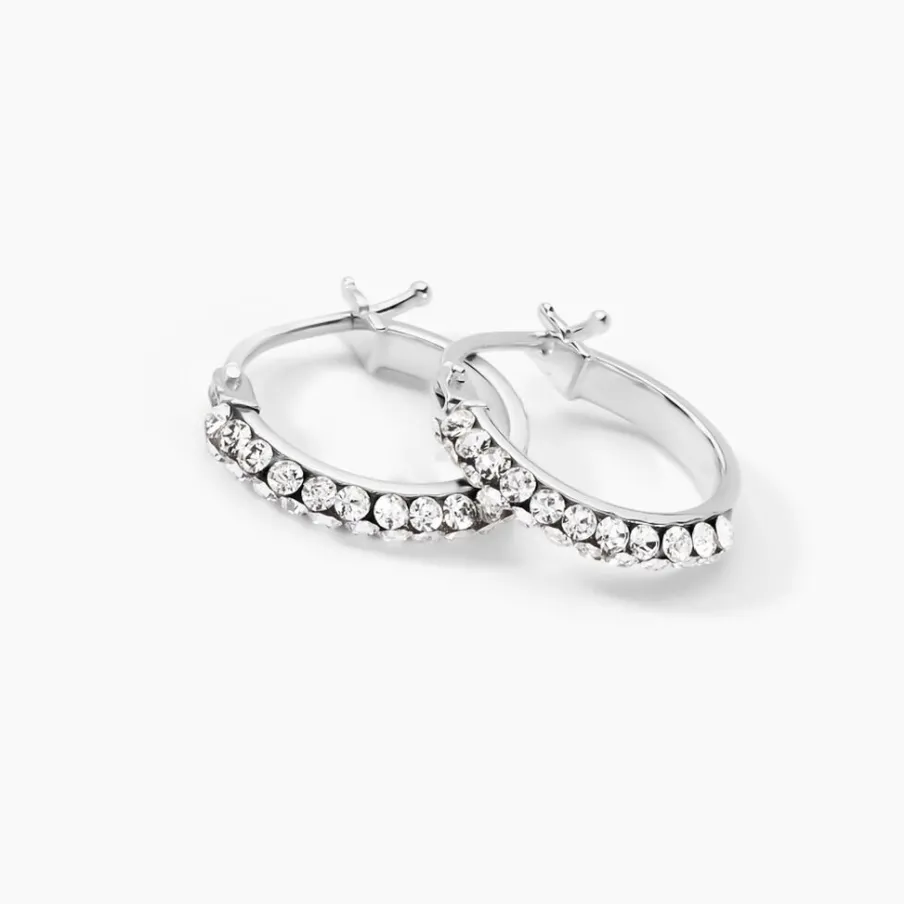 Histoire d'Or Créoles Sandrine Or Blanc Strass