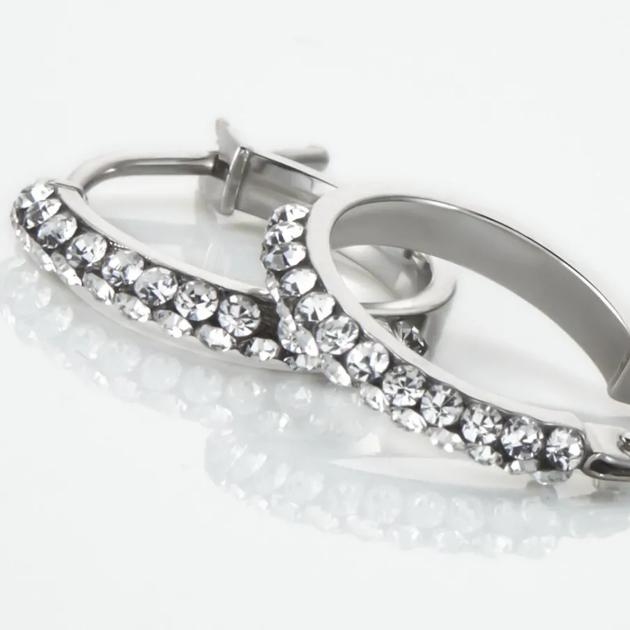 Histoire d'Or Créoles Sandrine Or Blanc Strass