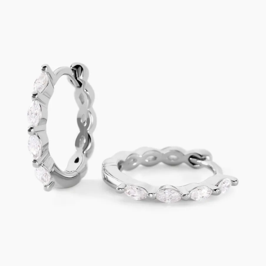 Histoire d'Or Créoles Servane Argent Blanc Oxyde De Zirconium