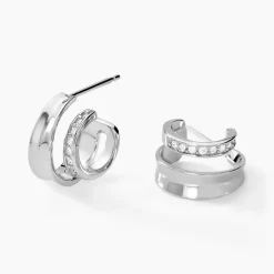 Histoire d'Or Créoles Soleïa Argent Blanc Oxyde De Zirconium