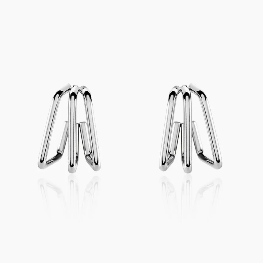 Histoire d'Or Créoles Stormie Acier Blanc