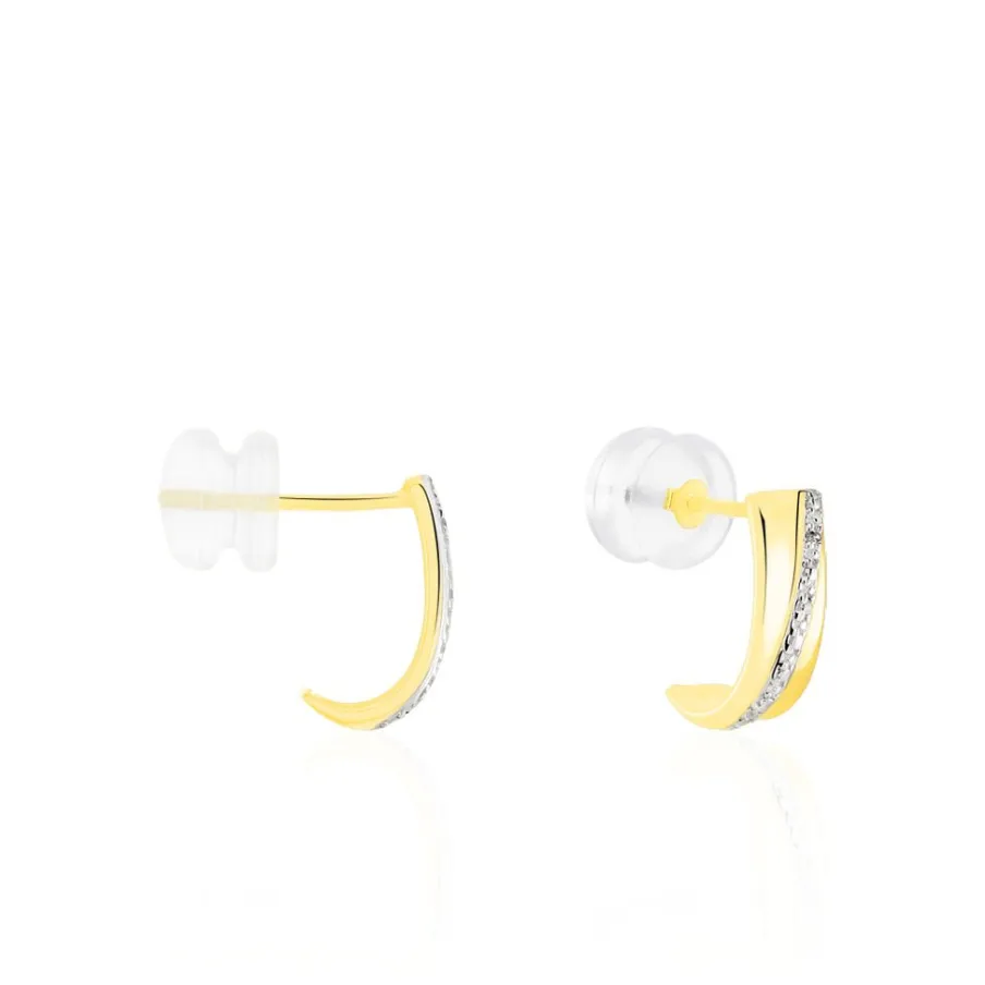 Histoire d'Or Créoles Timira Or Jaune Diamant