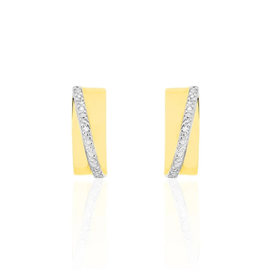 Histoire d'Or Créoles Timira Or Jaune Diamant