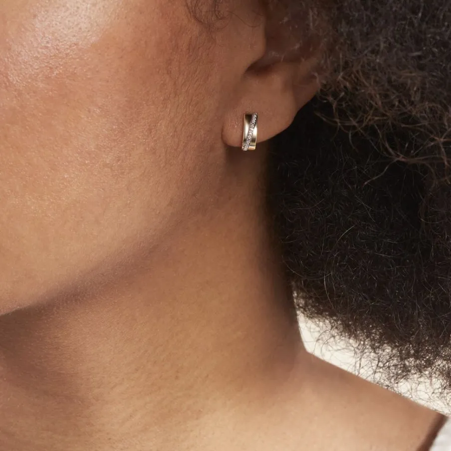 Histoire d'Or Créoles Timira Or Jaune Diamant