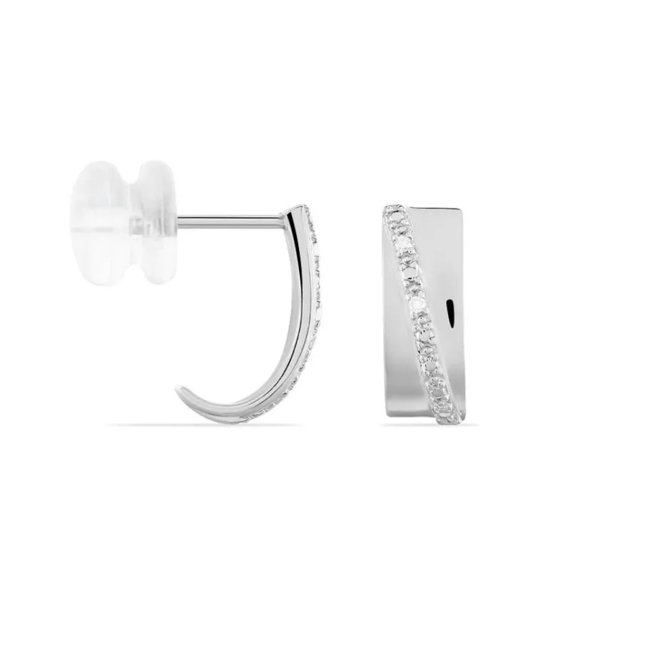 Histoire d'Or Créoles Timira Rondes Or Blanc Diamant