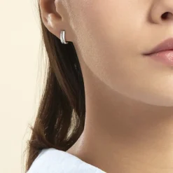 Histoire d'Or Créoles Timira Rondes Or Blanc Diamant