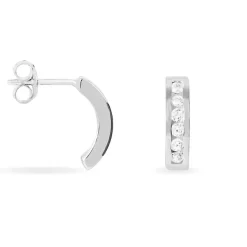 Histoire d'Or Créoles Tuna Rondes Argent Blanc Oxyde De Zirconium