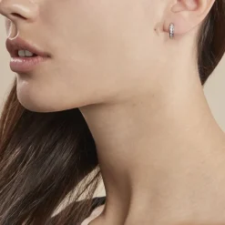 Histoire d'Or Créoles Tuna Rondes Argent Blanc Oxyde De Zirconium