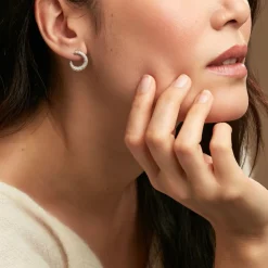 Histoire d'Or Créoles Uwe Argent Blanc Oxyde De Zirconium