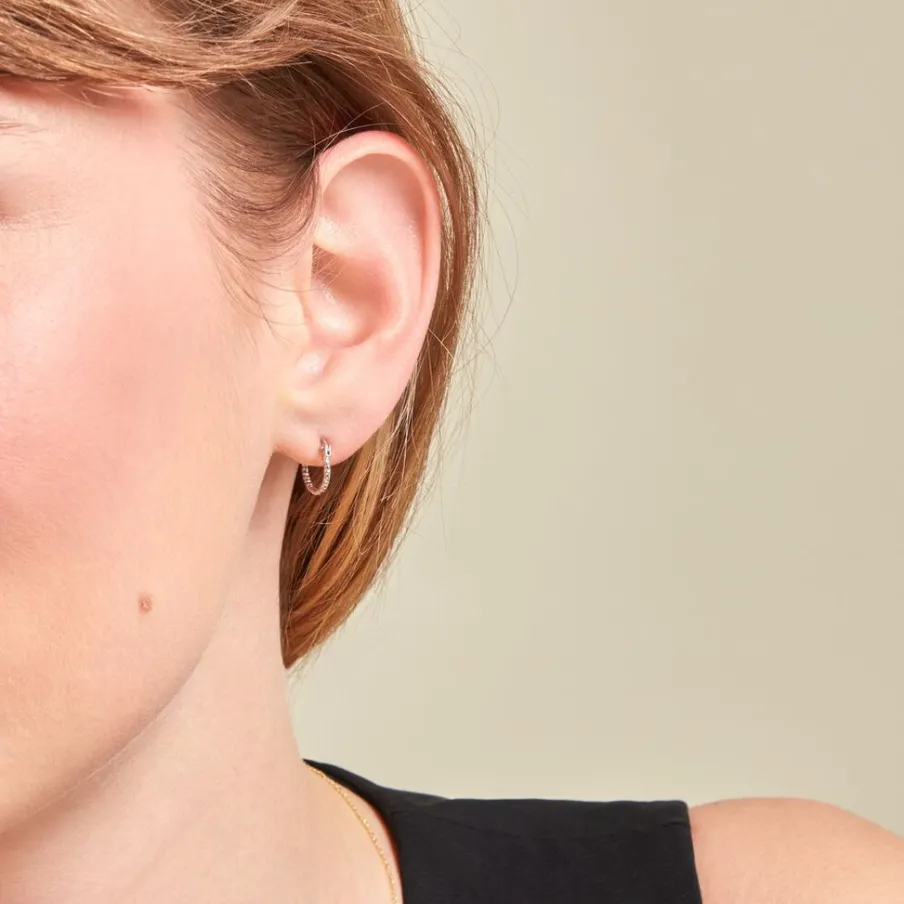 Histoire d'Or Créoles Valentine Argent Blanc