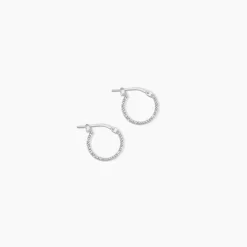 Histoire d'Or Créoles Valentine Argent Blanc