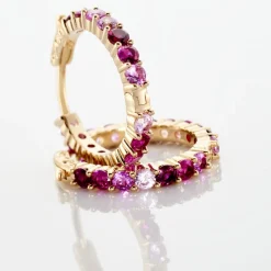 Histoire d'Or Créoles Zoelia Rondes Plaqué Or Jaune Pierres De Synthèse