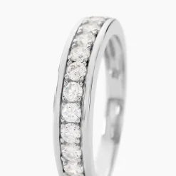 Histoire d'Or Demi Alliance Heket Argent Blanc Oxyde De Zirconium